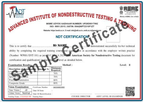 Sample Certificate